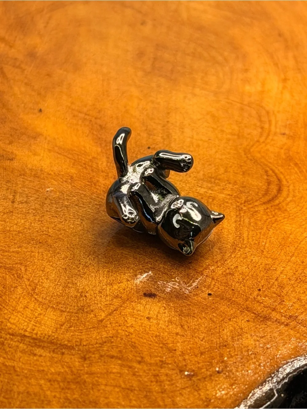 Black Cat sterling silver charm bead